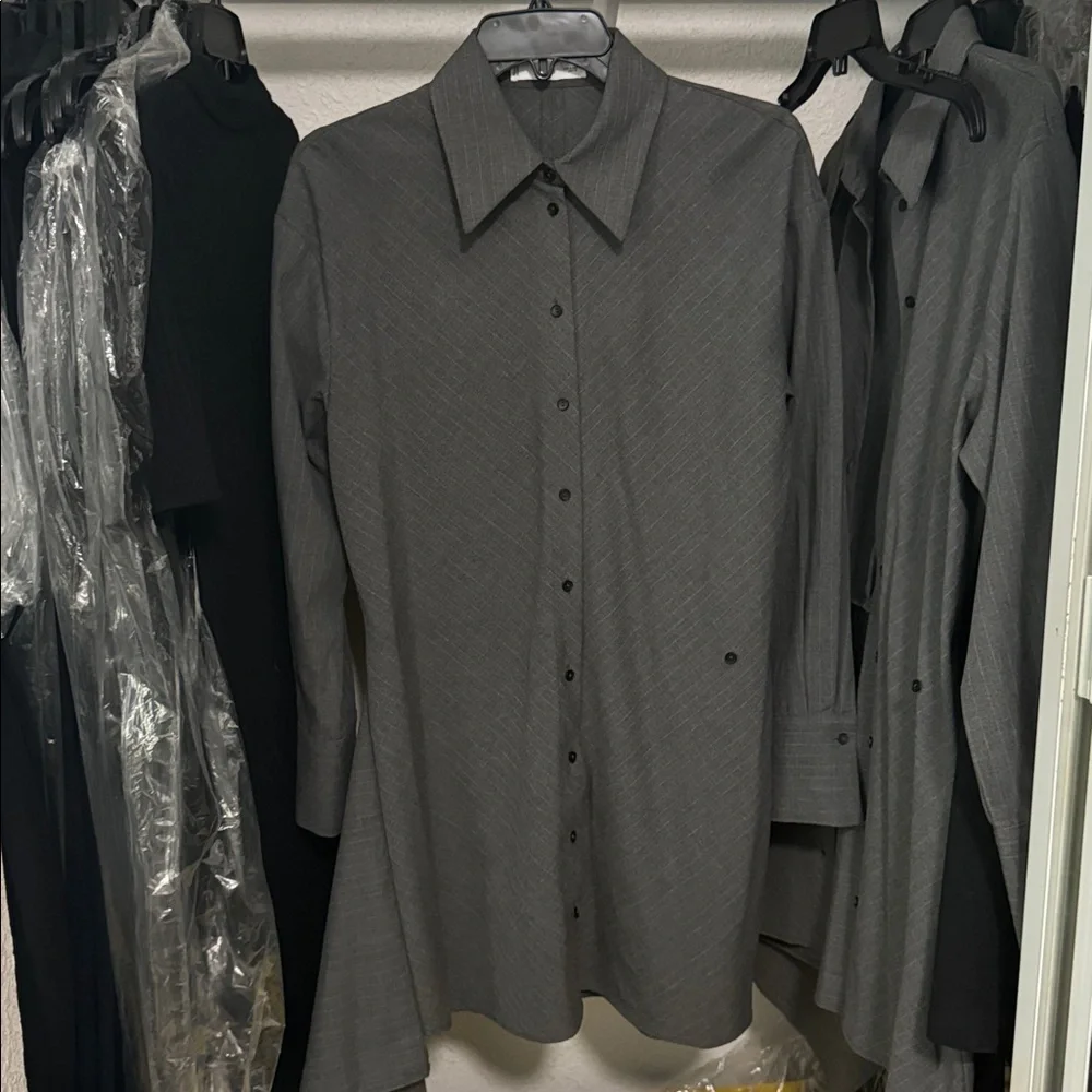 MANGO Pinstripe Wrap Shirtdress - Picture 4 of 14